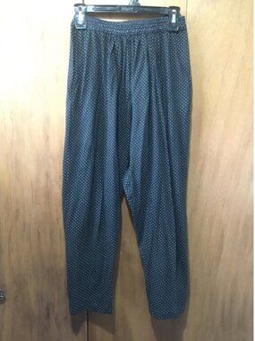 Women's Black Polka Dot Elastic-Waist Joggers